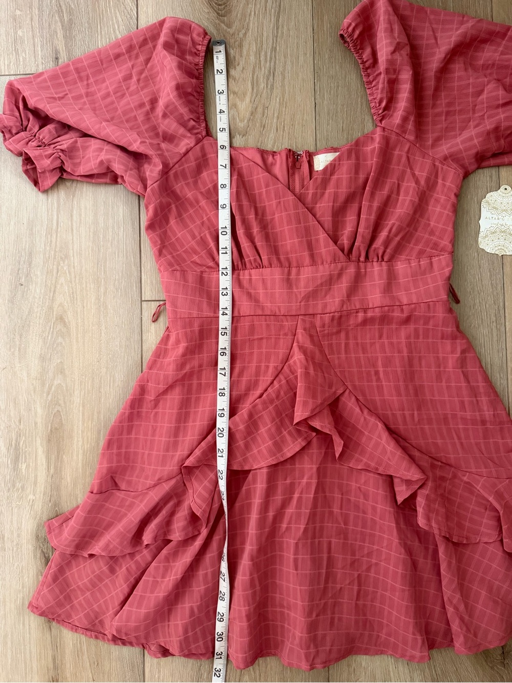 ALTERD STATE Puff Sleeve Ruffled Mini Dress NWT - Picture 6 of 7
